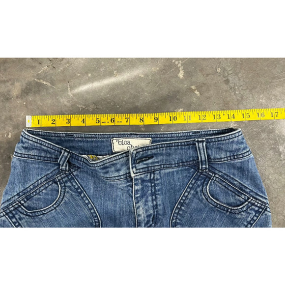 Bica Cheia by Anthropologie Medium Blue Bell Bottom Wide Leg Jeans Size 27 - Picture 7 of 11